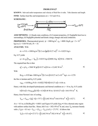 Heat transfer 5th ed incropera solution manual