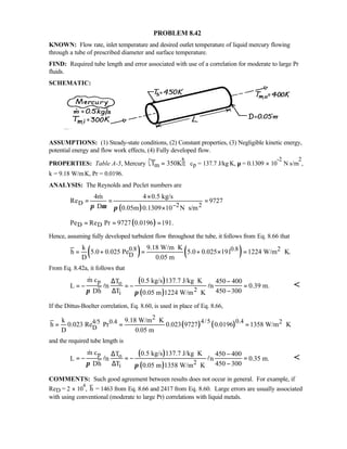 Heat transfer 5th ed incropera solution manual