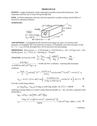 Heat transfer 5th ed incropera solution manual