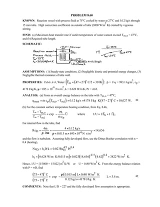 Heat transfer 5th ed incropera solution manual