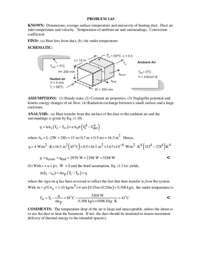 Heat Transfer 5th Ed Incropera Solution Manual