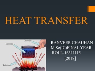 HEAT TRANSFER
RANVEER CHAUHAN
M.Sc(IC)FINAL YEAR
ROLL-16311115
[2018]
 