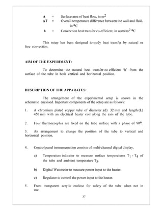 Heat transfer experiment for chemical engineering student | PDF