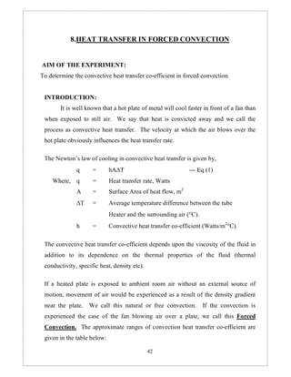 Heat transfer experiment for chemical engineering student | PDF