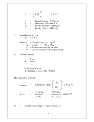 Heat transfer experiment for chemical engineering student | PDF