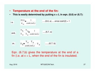 Fin Temperature Heat transfer from extended surfaces (or fins) | PDF