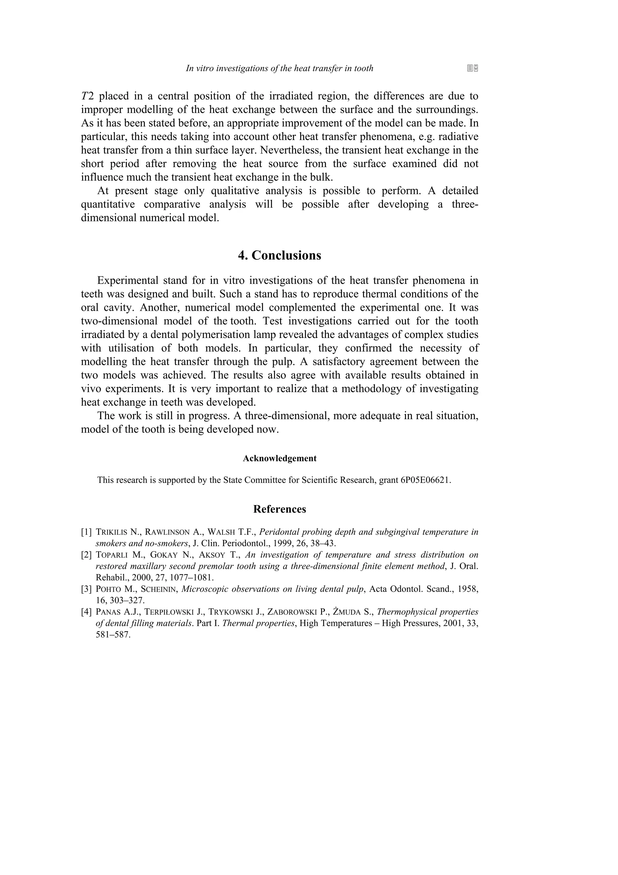 Heat transfer in human tooth | PDF