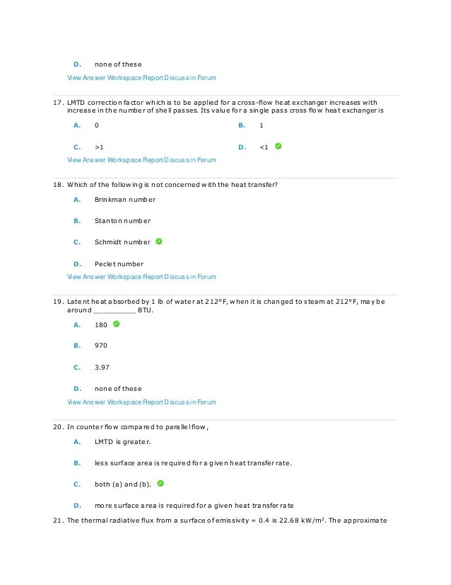 heat transfer multiple choice questions and answers pdf