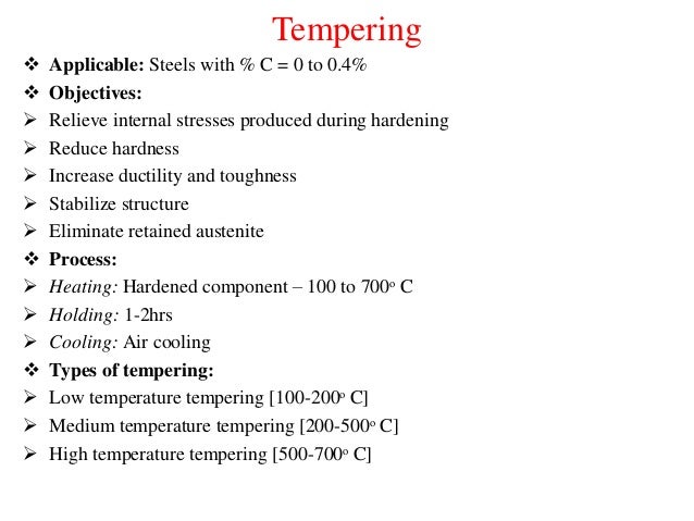 steels tempering hardening