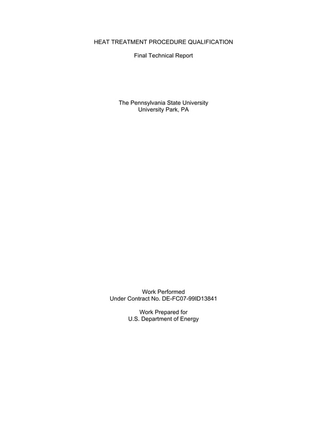 Heat treatment procedure qualification | PDF | Chemistry | Science