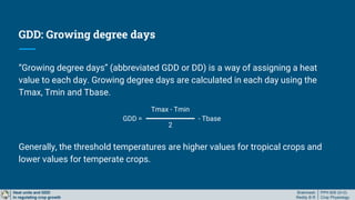 Gdd Vs Add Heat Units in plant physiology and the importance of Growing Degree ...
