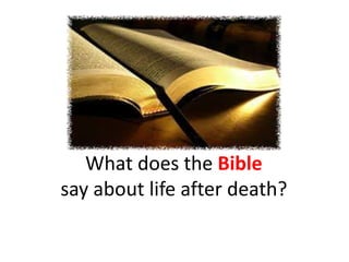 What does the Bible 
say about life after death? 
 