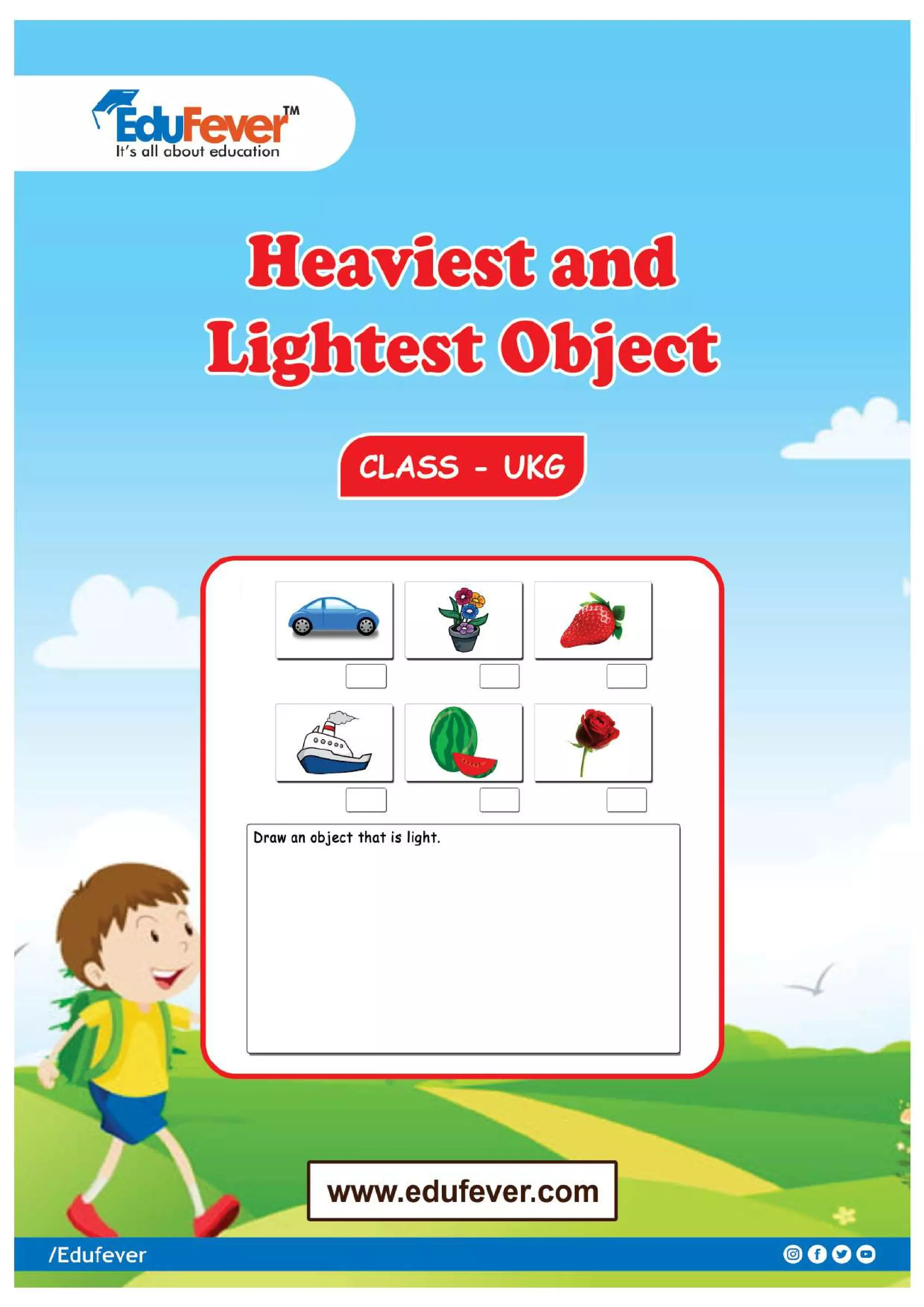 Heaviest and Lightest object UKG Worksheet PDF