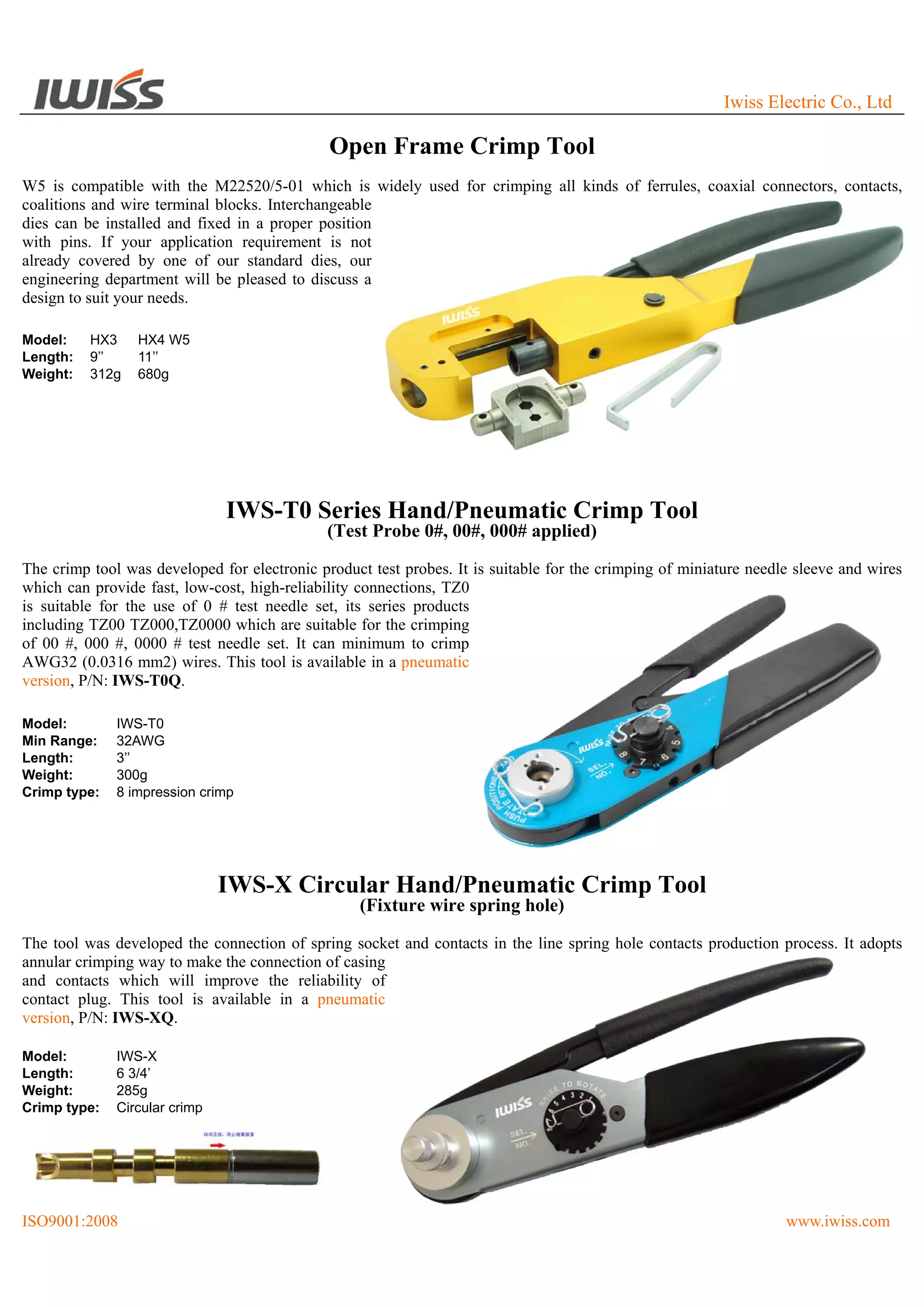 M22520 Standard Heavy Duty Connector Crimping Tools | PDF