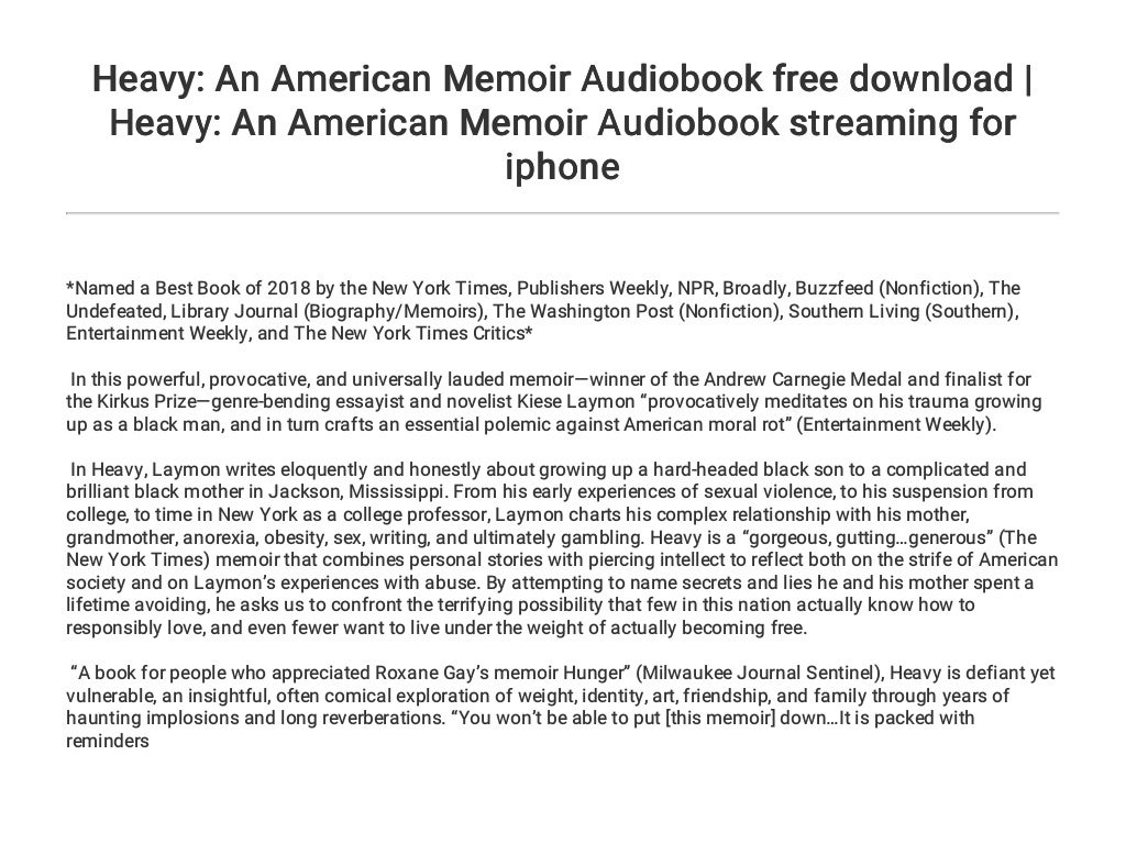 Heavy: An American Memoir Audiobook free download | Heavy ...