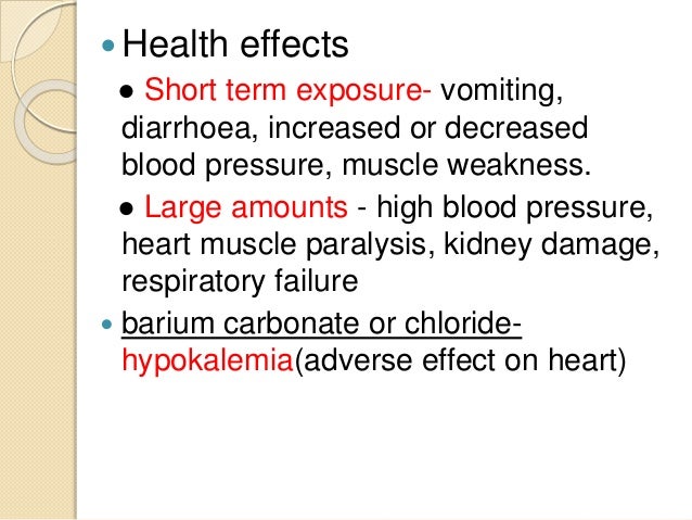 Health Effects Of Barium In Drinking Water Health Effects Of Barium In Drinking Water