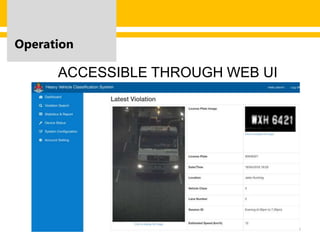 Operation
4
ACCESSIBLE THROUGH WEB UI
 