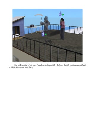 Our cat Kim died of old age. Tuonela was distraught by the loss. But life continues on, difficult
as it is to keep going some days.
 