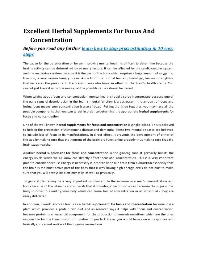 Herbal Supplements For Focus & Concentration