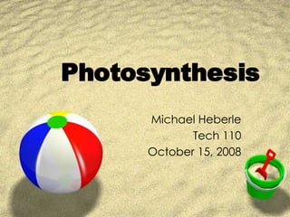 Photosynthesis   Michael Heberle Tech 110 October 15, 2008 
