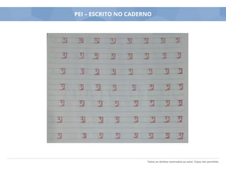 Todos os direitos reservados ao autor. Cópia não permitida.
PEI – ESCRITO NO CADERNO
 
