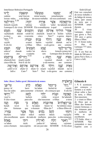 Calaméo - INTERLINEAR Hebraico Bíblico > Português de Gênesis, Rute e  Textos Seletos