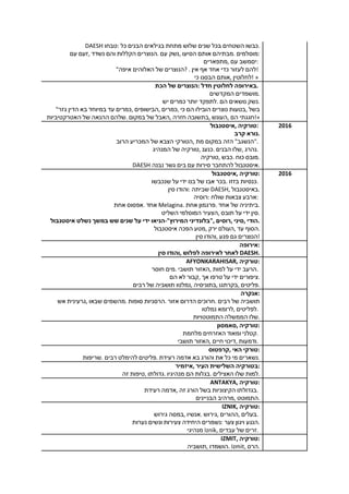 DAESH ‫:טבחו‬ ‫כל‬ ‫הבנים‬ ‫בגילאים‬ ‫מתחת‬ ‫שלוש‬ ‫שנים‬ ‫בכל‬ ‫השטחים‬ ‫.כבשו‬
‫עם‬ ‫,זעם‬ ‫נשדד‬ ‫והם‬ ‫הקללות‬ ‫.הנוצרים‬ ‫עם‬ ‫,נשק‬ ‫הסיעו‬ ‫אותם‬ ‫.מבתיהם‬ ‫:מוסלמים‬
‫,מתפארים‬ ‫עם‬ ‫:יםמשב‬
"‫איפה‬ ‫האלוהים‬ ‫של‬ ‫?הנוצרים‬ . ‫אין‬ ‫אף‬ ‫אחד‬ ‫כדי‬ ‫לעזור‬ ‫!להם‬
‫כי‬ ‫הבסנו‬ ‫,אותם‬ ‫!לחלוטין‬ »
‫הכת‬ ‫של‬ ‫:הנוצרים‬ ‫חדל‬ ‫לחלוטין‬ ‫.באירופה‬
‫המקדשים‬ ‫.מושמדים‬
‫יש‬ ‫כמרים‬ ‫יותר‬ ‫.לתפקד‬ ‫הם‬ ‫נושאים‬ ‫.נשק‬
"‫גזר‬ ‫הדין‬ ‫בא‬ ‫במיוחד‬ ‫עד‬ ‫,כמרים‬ ‫,הבישופים‬ ‫,כמרים‬ ‫כי‬ ‫הם‬ ‫הובילו‬ ‫נוצרים‬ ‫,בטעות‬ ‫בשל‬
‫האטרקטיביות‬ ‫של‬ ‫ההנאה‬ ‫.שלהם‬ ‫במקום‬ ‫של‬ ‫,האבל‬ ‫חזרה‬ ‫,בתשובה‬ ‫,העונש‬ ‫הם‬ ‫»!חגגתי‬
2016‫,איסטנבול‬ ‫:טורקיה‬
‫קרב‬ ‫.נורא‬
‫הרוב‬ ‫המכריע‬ ‫של‬ ‫הצבא‬ ‫,הטורקי‬ ‫מת‬ ‫במקום‬ ‫הזה‬ "‫."הנשגב‬
‫המנהיג‬ ‫של‬ ‫,טורקיה‬ ‫.כנענ‬ ‫הבנים‬ ‫,שלו‬ ‫.נהרג‬
‫,טורקיה‬ ‫.כבש‬ ‫כוח‬ ‫.מובס‬
DAESH ‫נבנה‬ ‫גשר‬ ‫בים‬ ‫עם‬ ‫סירות‬ ‫להתחבר‬ ‫.איסטנבול‬
2016‫,איסטנבול‬ ‫:טורקיה‬
‫שנכבשו‬ ‫על‬ ‫ידי‬ ‫בנו‬ ‫של‬ ‫אבו‬ ‫.בכר‬ ‫בזזו‬ ‫.כנסיות‬
‫סין‬ ‫:והודו‬ ‫שביתה‬ DAESH, ‫.באיסטנבול‬
‫:רוסיה‬ ‫שולח‬ ‫צבאות‬ ‫:ארבע‬
‫אחת‬ ‫.אפסוס‬ ‫אחד‬ Melagina. ‫אחת‬ ‫.פרגמון‬ ‫אחד‬ ‫של‬ ‫.ביתיניה‬
‫השליט‬ ‫המוסלמי‬ ‫,הצעיר‬ ‫תובס‬ ‫על‬ ‫ידי‬ ‫.סין‬
‫איסטנבול‬ ‫נשלט‬ ‫במשך‬ ‫שש‬ ‫שנים‬ ‫על‬ ‫ידי‬ ‫המירוץ"-הניאו‬ ‫,"בלונדיני‬ ‫,רוסים‬ ‫,סיני‬ ‫.הודי‬
‫איסטנבול‬ ‫הפכה‬ ‫,מטע‬ ‫ירק‬ ‫,העולם‬ ‫עד‬ ‫.הסוף‬
‫סין‬ ‫,והודו‬ ‫פגע‬ ‫גם‬ ‫!הנוצרים‬
‫:אירופה‬
‫סין‬ ‫,והודו‬ ‫לפלוש‬ ‫לאירופה‬ ‫לאחר‬ DAESH.
AFYONKARAHISAR, ‫:טורקיה‬
‫חוסר‬ ‫.מים‬ ‫תושבי‬ ‫,האזור‬ ‫למות‬ ‫על‬ ‫ידי‬ ‫.הרעב‬
‫הם‬ ‫לא‬ ‫,קבור‬ ‫אך‬ ‫טרפו‬ ‫על‬ ‫ידי‬ ‫.ציפורים‬
‫רבים‬ ‫של‬ ‫תושביה‬ ‫,נמלטו‬ ‫,בתוניסיה‬ ‫,בקרתגו‬ ‫.פליטים‬
‫:אנקרה‬
‫אש‬ ‫,גרעינית‬ ‫שבאו‬ ‫.מהשמים‬ ‫סופות‬ ‫.הרסניות‬ ‫אזור‬ ‫הדרום‬ ‫.חרוכים‬ ‫רבים‬ ‫של‬ ‫תושביה‬
‫נמלטו‬ ‫,לרומא‬ ‫.לפליטים‬
‫התמוטטויות‬ ‫הממשלה‬ ‫.שלו‬
‫,סאמסון‬ ‫:טורקיה‬
‫מלחמת‬ ‫האזרחים‬ ‫ומאוד‬ ‫.קטלני‬
‫תושבי‬ ‫,האזור‬ ‫חיים‬ ‫,דיכוי‬ ‫.ודמעות‬
‫,קרפטוס‬ ‫האי‬ ‫:טורקי‬
‫.שריפות‬ ‫רבים‬ ‫להימלט‬ ‫.פליטים‬ ‫רעידת‬ ‫אדמה‬ ‫בא‬ ‫והורג‬ ‫את‬ ‫כל‬ ‫מי‬ ‫.נשארים‬
‫,איזמיר‬ ‫העיר‬ ‫השלישית‬ ‫:בטורקיה‬
‫זה‬ ‫,טיפות‬ ‫.גדולתו‬ ‫מנהיגיו‬ ‫הם‬ ‫.בגלות‬ ‫האצילים‬ ‫שלו‬ ‫.למות‬
ANTAKYA, ‫:טורקיה‬
‫רעידת‬ ‫,אדמה‬ ‫זה‬ ‫הורג‬ ‫בשל‬ ‫הקיצוניות‬ ‫.בגדולתו‬
‫הבניינים‬ ‫,מרהיב‬ ‫.התמוטט‬
IZNIK, ‫:טורקיה‬
‫גירוש‬ ‫,במסה‬ ‫.אנשיו‬ ‫,גירוש‬ ‫,ההורים‬ ‫.בעלים‬
‫נערות‬ ‫ונשים‬ ‫צעירות‬ ‫היחידה‬ ‫:נשמרים‬ ‫צער‬ ‫ויגון‬ ‫.הנגע‬
‫מנהיגי‬ Iznik, ‫עבדים‬ ‫של‬ ‫.זרים‬
IZMIT, ‫:טורקיה‬
‫,תושביה‬ ‫.הושמדו‬ Izmit, ‫.הרס‬
 