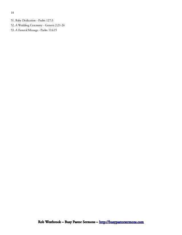 wedding sermons outline