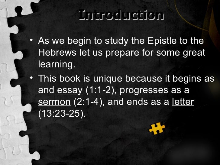 hebrews authorship essay The argument of hebrews austen haney liberty university, anhaney@libertyedu just as the authorship of hebrews has been debated throughout christian history, so has. hebrews authorship essay The argument of hebrews austen haney liberty university, anhaney@libertyedu just as the authorship of hebrews has been debated throughout christian history, so has.