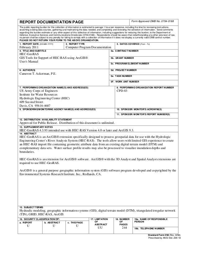 hec geo ras 43_users_manual standard form 298