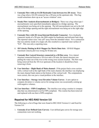 HEC-RAS 5.0.5 Release Notes | PDF | Computing | Technology & Computing