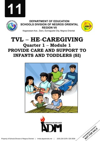 11
TVL – HE-CAREGIVING
Quarter 1 – Module 1
PROVIDE CARE AND SUPPORT TO
INFANTS AND TODDLERS (SI)
 