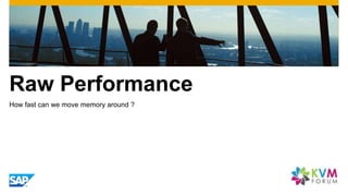 Raw Performance
How fast can we move memory around ?
 