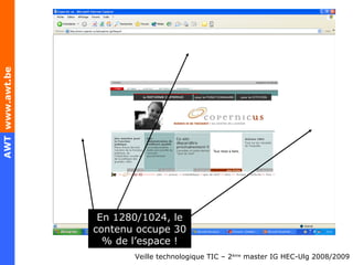 En 1280/1024, le contenu occupe 30 % de l’espace ! 