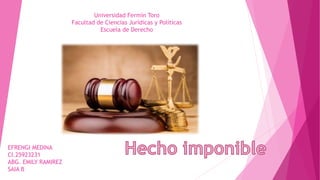 Universidad Fermín Toro
Facultad de Ciencias Jurídicas y Políticas
Escuela de Derecho
EFRENGI MEDINA
CI.25923231
ABG. EMILY RAMIREZ
SAIA B
 