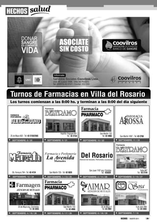 SEPTIEMBRE: 8 / 20        SEPTIEMBRE: 9 / 21        SEPTIEMBRE: 10 / 22       SEPTIEMBRE: 11 / 23




SEPTIEMBRE: 12 / 24       SEPTIEMBRE: 1 / 13 / 25   SEPTIEMBRE: 2 / 14 / 26   SEPTIEMBRE: 3 / 15 / 27




SEPTIEMBRE: 4 / 16 / 26   SEPTIEMBRE: 5 / 17 / 29   SEPTIEMBRE: 6 / 18 / 30   SEPTIEMBRE: 7 / 19

                                                                                        AGOSTO 2011     29
 