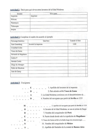 Hechos importantes de la Edad Moderna