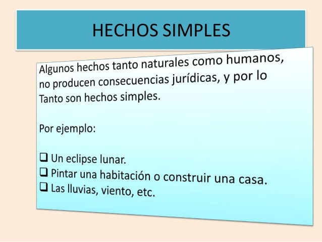 Hechos y actos jurídicos