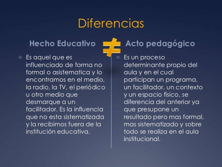 Hecho y acto educativo