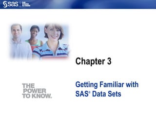 Chapter 3 Getting Familiar with SAS ®  Data Sets 