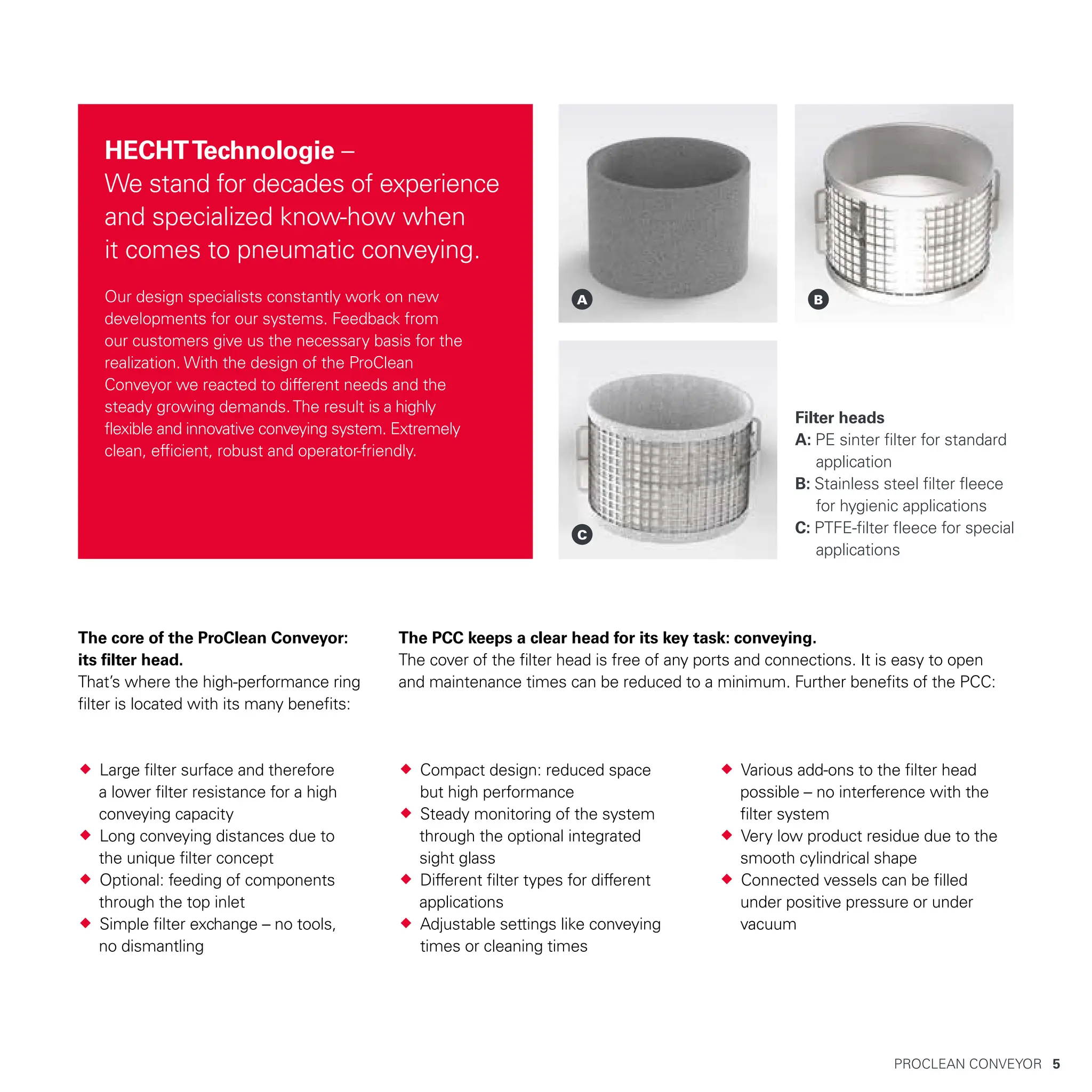 Pro Clean Systems HECHT Brochure Conveying (BeNeLux) vacuum | PDF