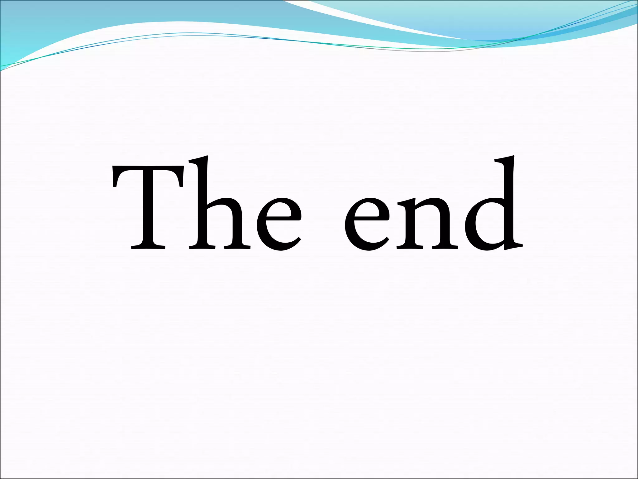 The end