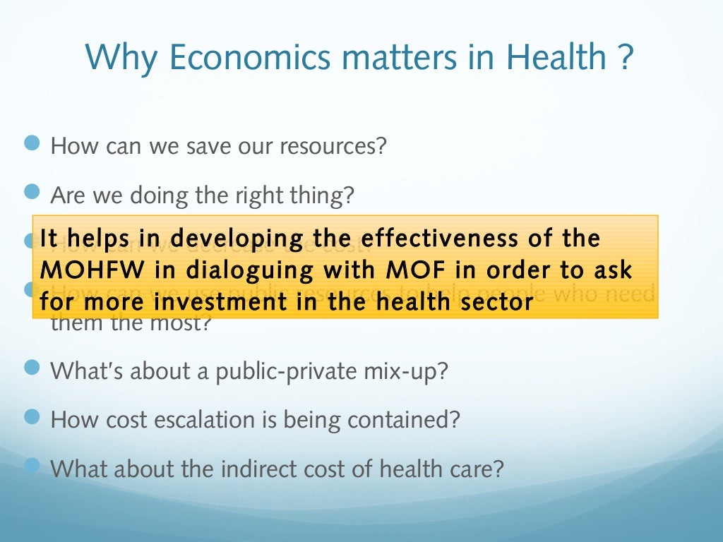Basics of Health economics