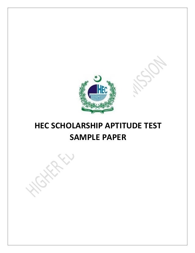 Hec Scholarship Test Sample Paper 2