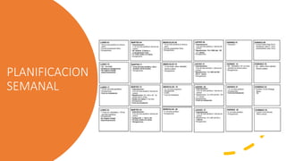 PLANIFICACION
SEMANAL
 