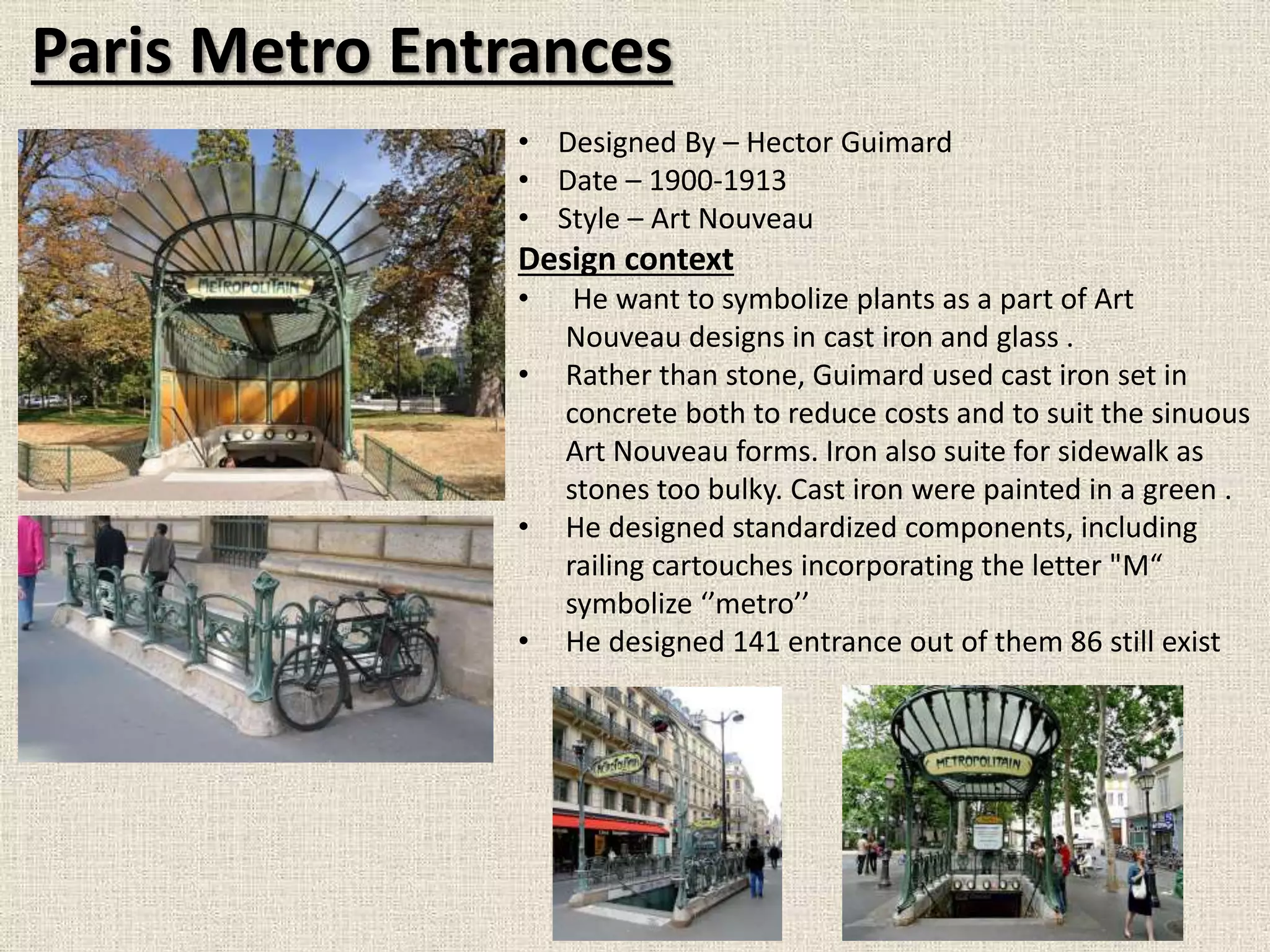 Hector guimard | PPTX | Design | Fine Art