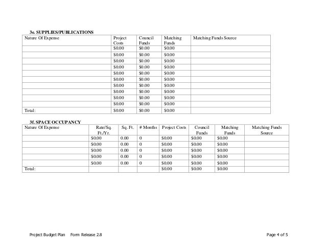 budget plan form