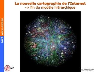 La nouvelle cartographie de l’Internet -> fin du modèle hiérarchique 