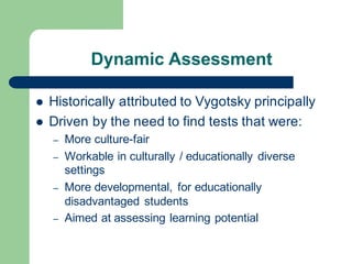 Dynamic Assessment In Education Summary Dynamic Assessment Oct 2015 | PDF