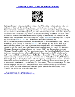 Hedda Rally Hedda Gabler Faults | PDF